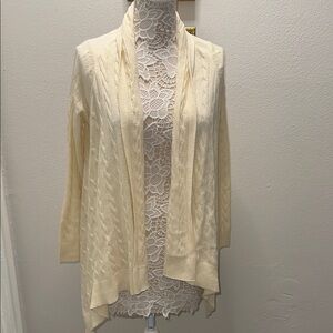 Lilly Pulitzer 100% Cashmere Ivory Open-Front Cardigan